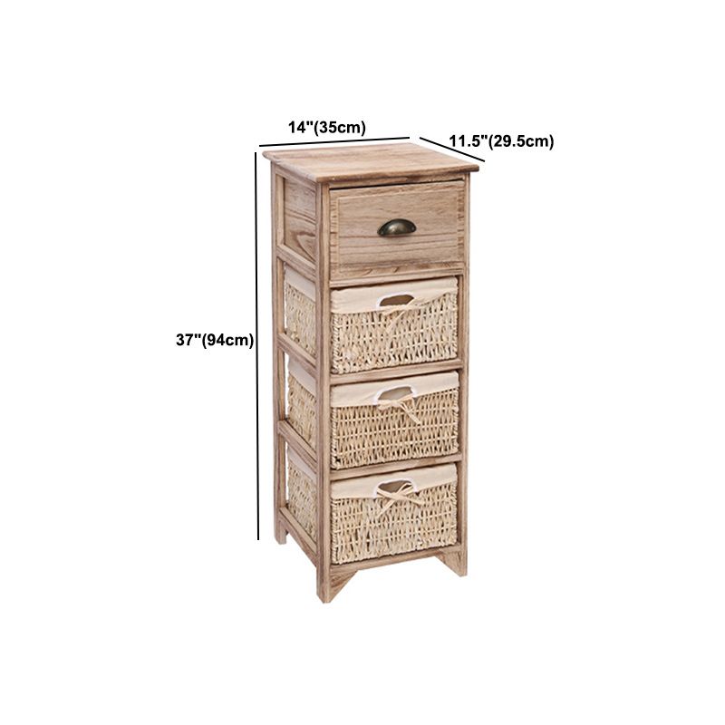 Contemporary Accent Chest with Drawers and Baskets in Natural