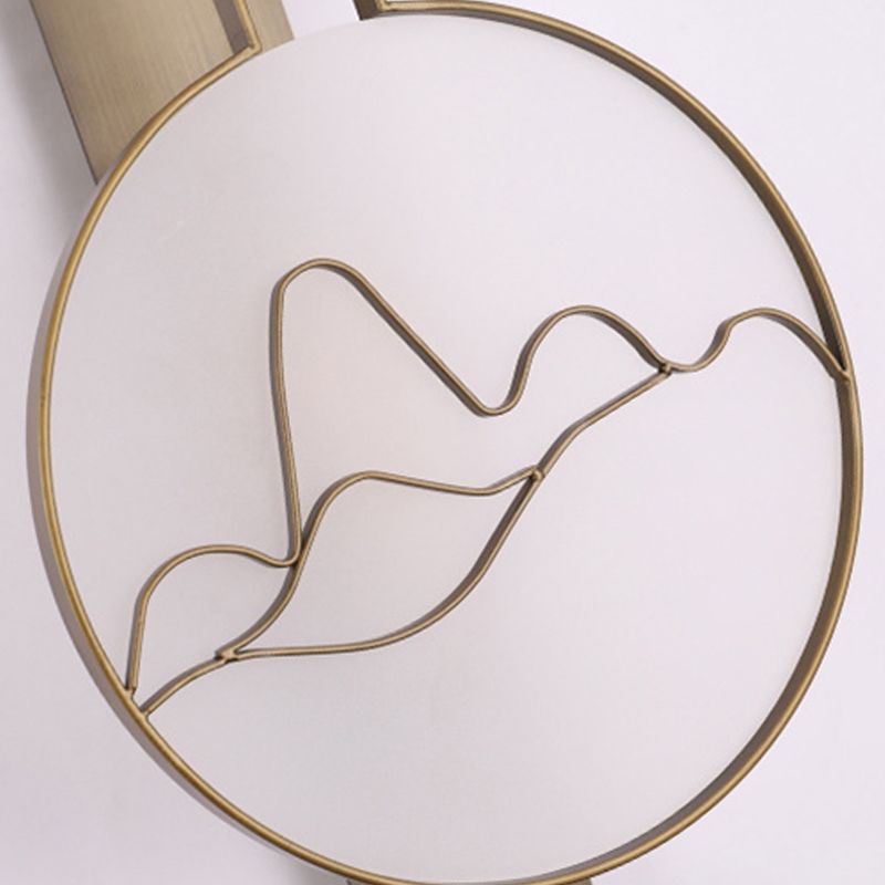 Iluminación redonda de pared de la pared de metal tradicional de 10 "/12" de ancho 1 lámpara de latón ligero lámpara de latón