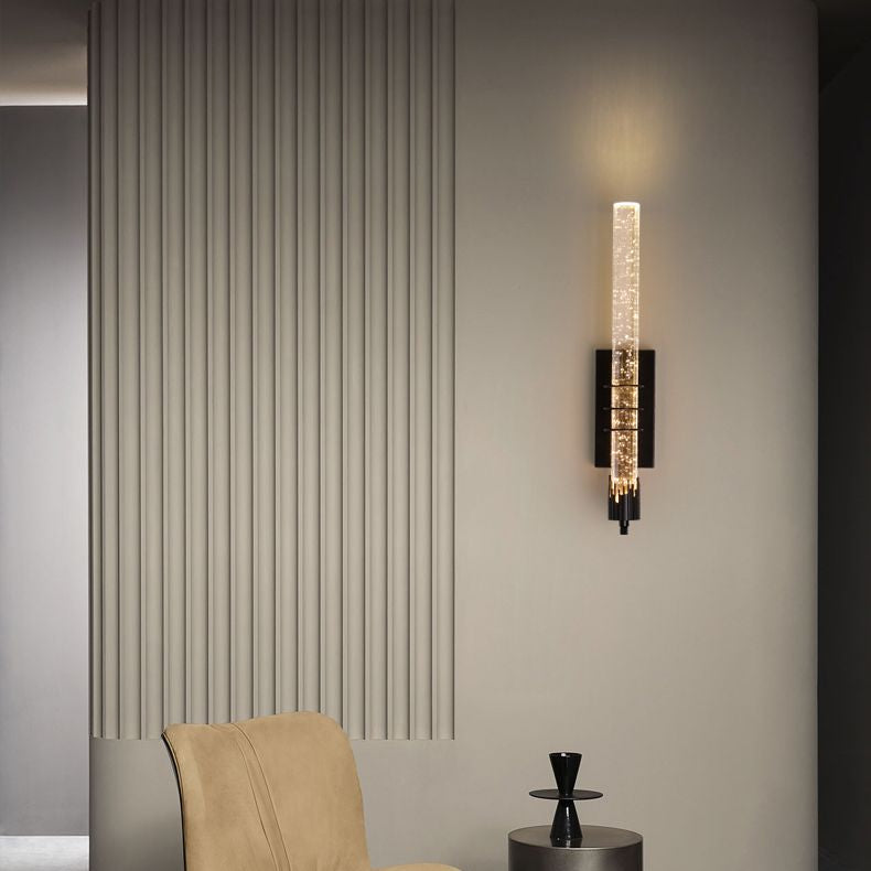 Luz de pared de cristal de cilindro moderno Luz LED LED de 1 luz para sala de estar