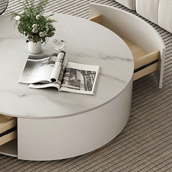 Slate Top Coffee Table Set Frame Cocktail Table with 2 Storage Drawers