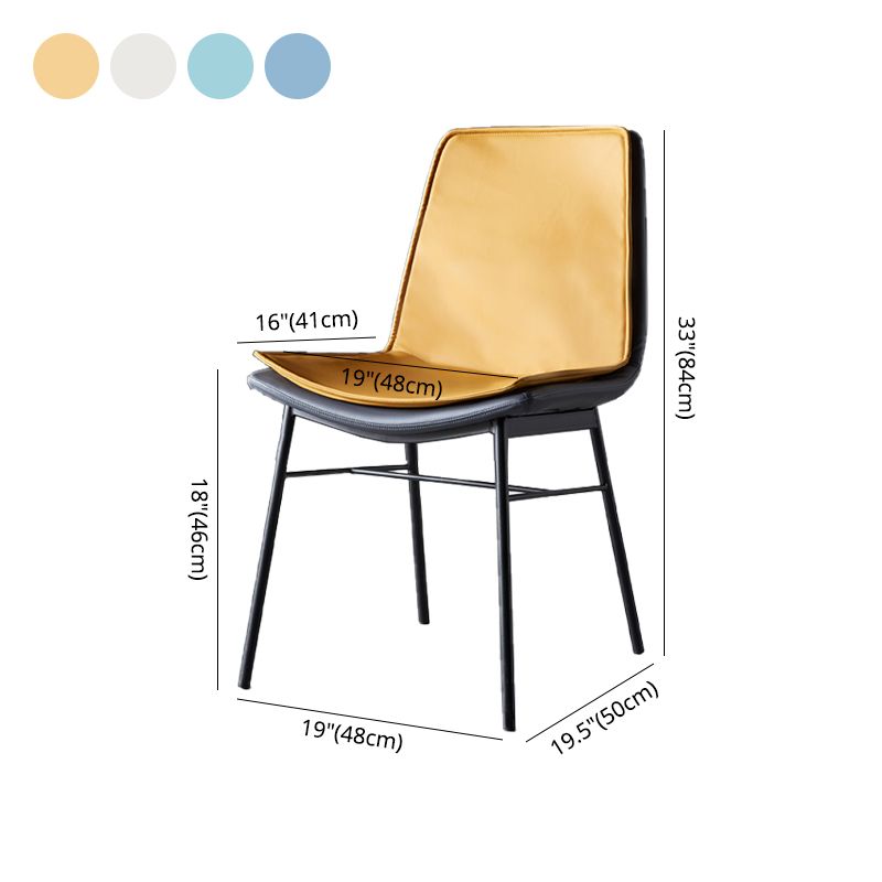 Imitación de cuero del diseño industrial que cena la silla sólida sin brazos de la parte posterior