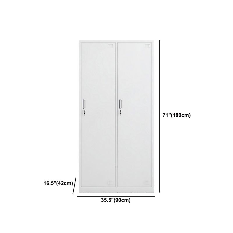 Modern Style Wardrobe White Metal Wardrobe Closet with Locks