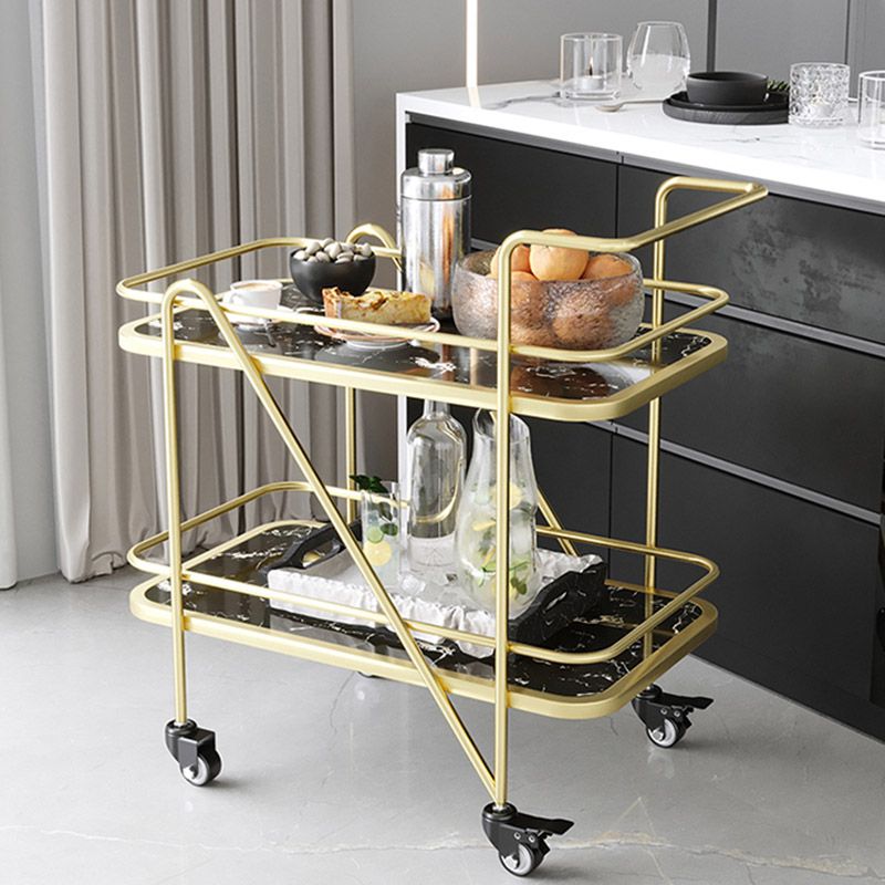 Modern 2-Tier Prep Table Rectangular Open Storage Prep Table