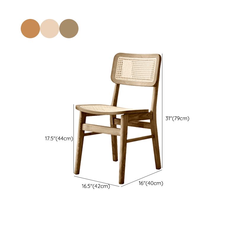 Solid Wood Kitchen Dining Chairs Open Back Chairs in Natural