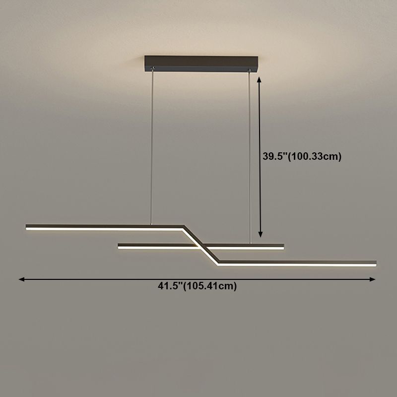 Hedendaagse lineair eiland licht metaal 2 lichte eilandverlichtingsarmaturen voor keuken