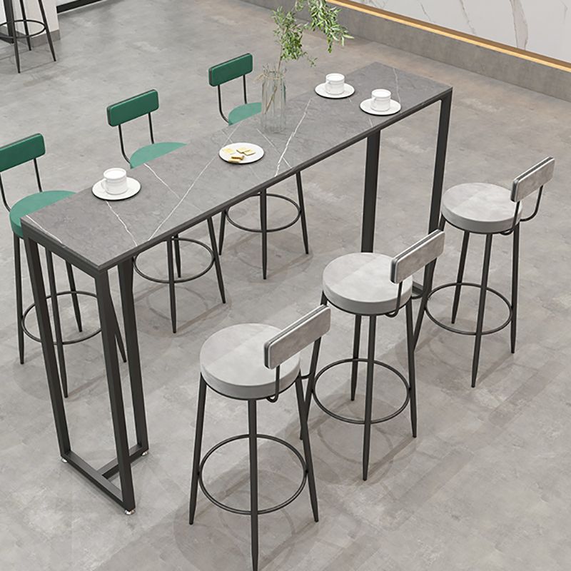 Industrial Style Bar Table 42-inch Height Black Iron Pedestal Bistro Table