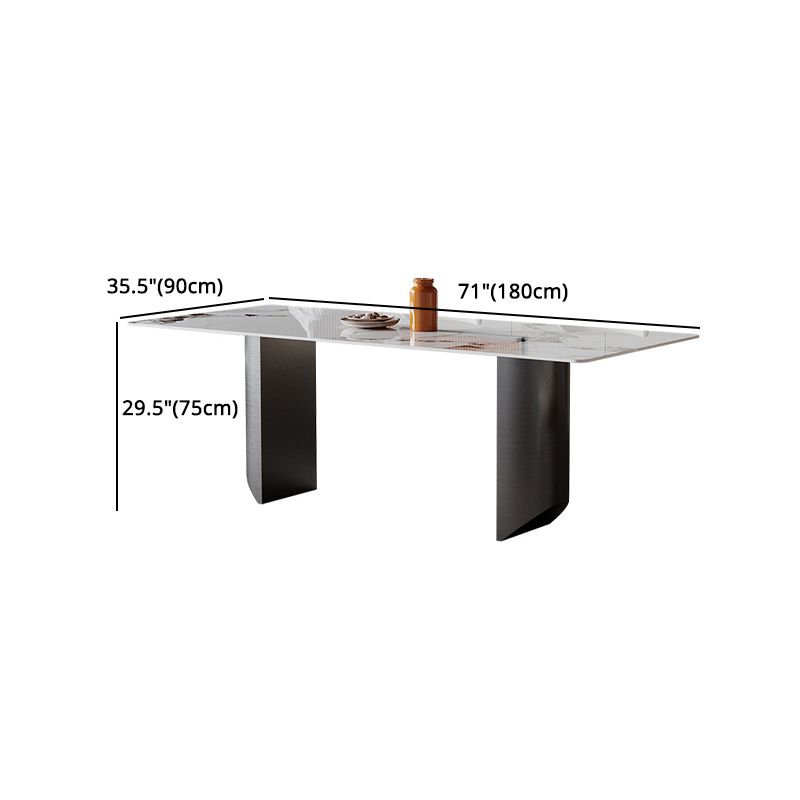 Modern Sintered Stone Top Dining Set Rectangle 1/2/4/5/7 Pieces Dining Table with Chairs