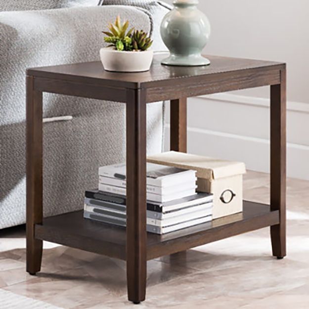 Ashwood Double Tier End Table Contemporary Rectangular Side Table for Living Room