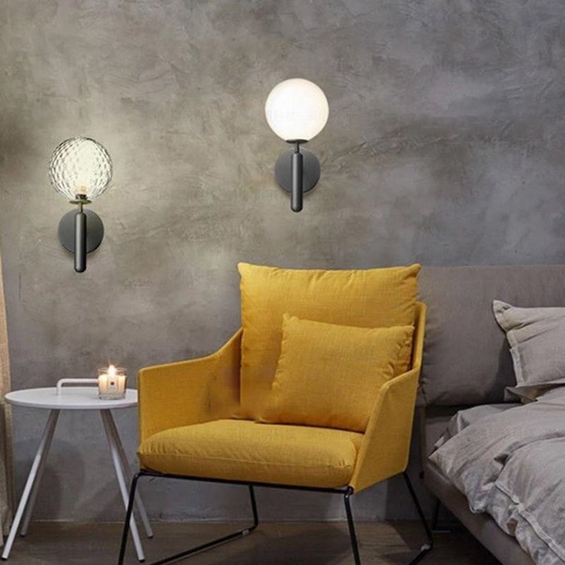 Modern Vanity Lamp Globe Glass Wall Light Fixture for Bathroom