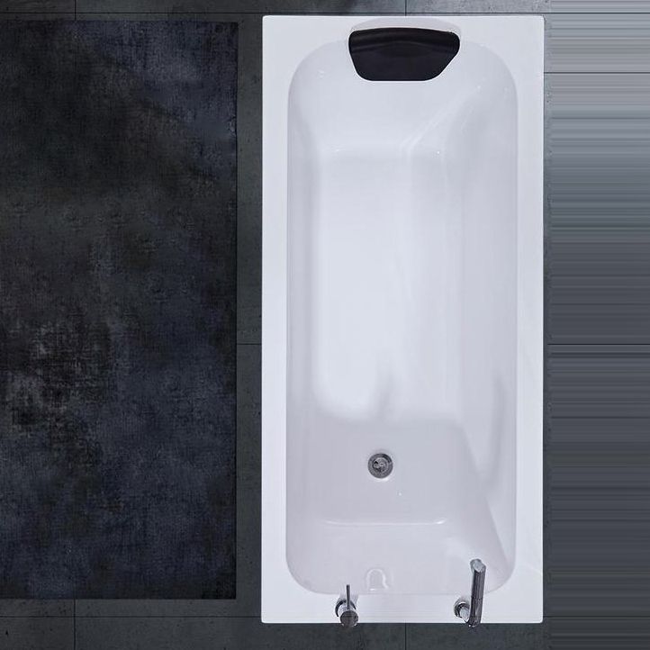 Matte Finish Acrylic Rectangular Bathtub Modern Soaking Freestanding Tub