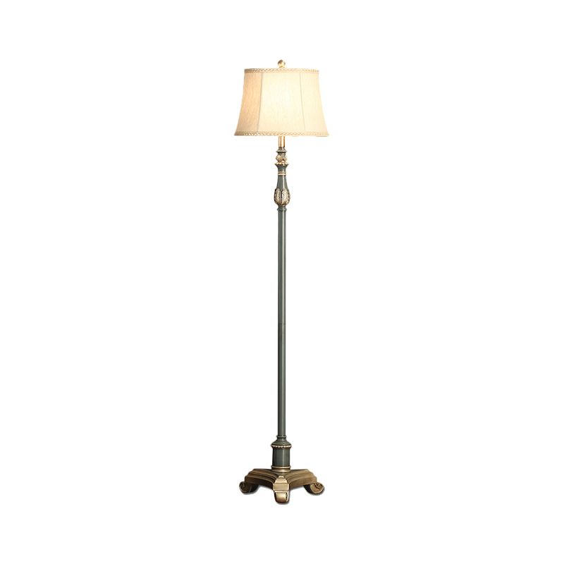 Lámpara de lectura de tri-leg de color azul gris resina de estilo vintage 1 luz de la sala de estar de luz con sombra de tela