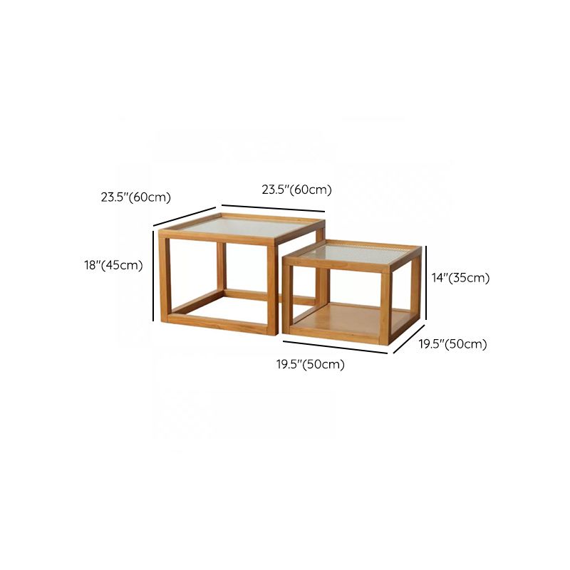 Tropical Coffee Cocktail Table Storage Solid Wood Coffee Table