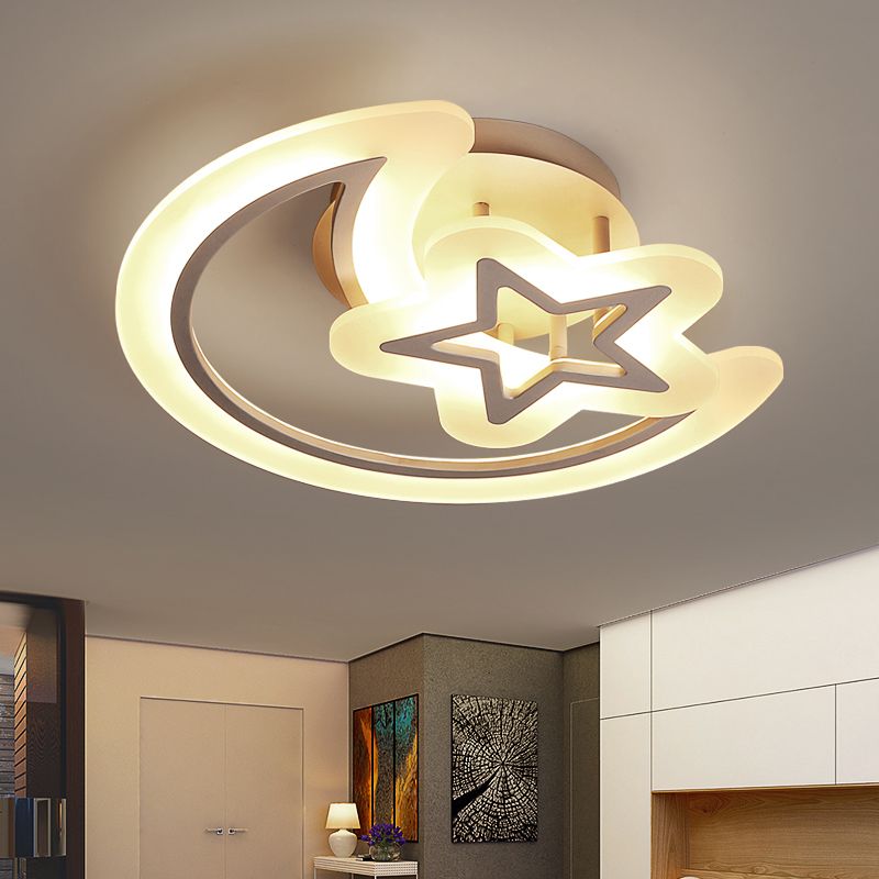 Lune et étoiles en acrylique lampe de plafond de style enfants
