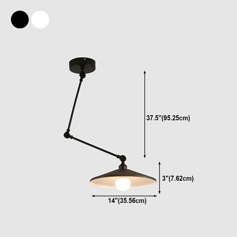 Stile industriale Lampada a sospensione in metallo pieghevole a 1 luce con ombra geometrica