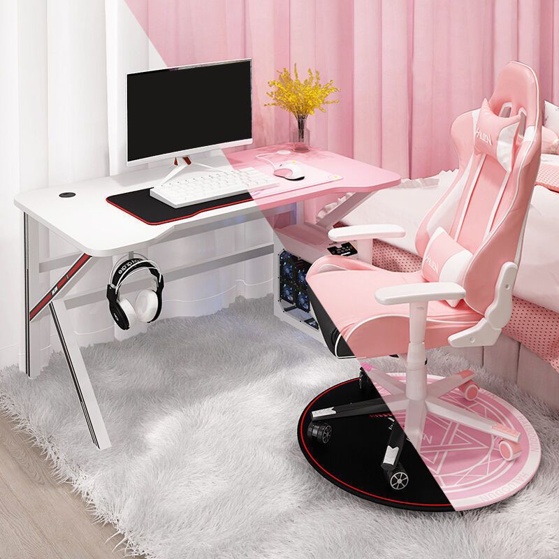 Glam Home Gaming Desk Manufactured Wood K-Shape Computer Desk