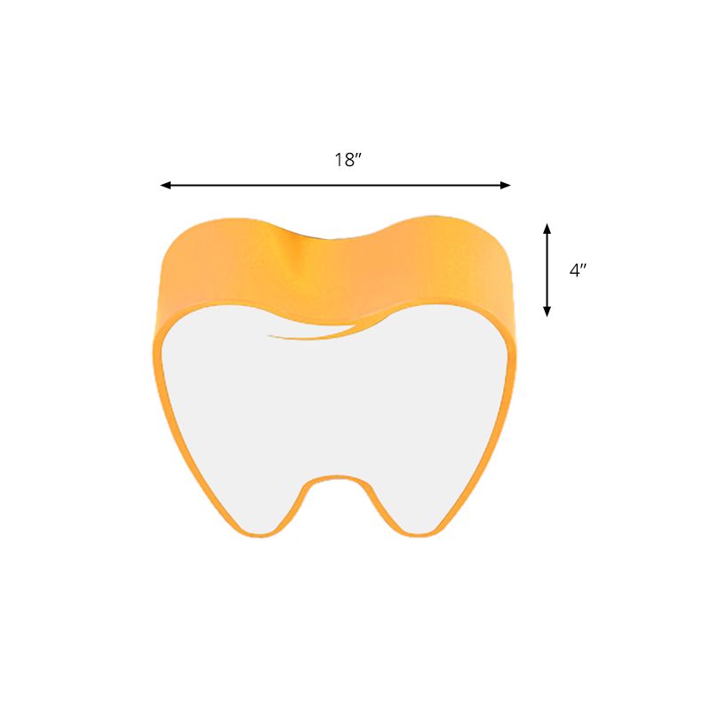 Lámpara de techo de diente pequeño para dormitorio de niños, luz acrílica de montaje empotrado de estilo moderno