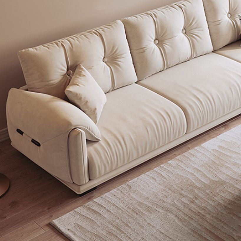 Scandinavian Sofa White Pillows Faux Leather Living Room Pillow Top Arm