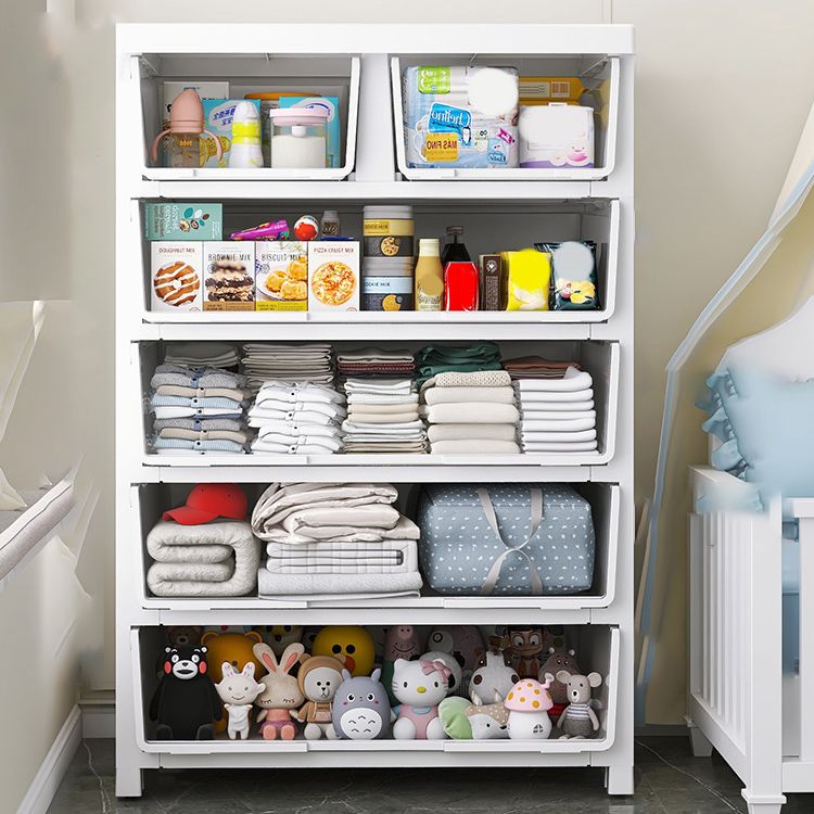 Contemporary Bedroom Wardrobe Plastic Drawers Storage Armoire