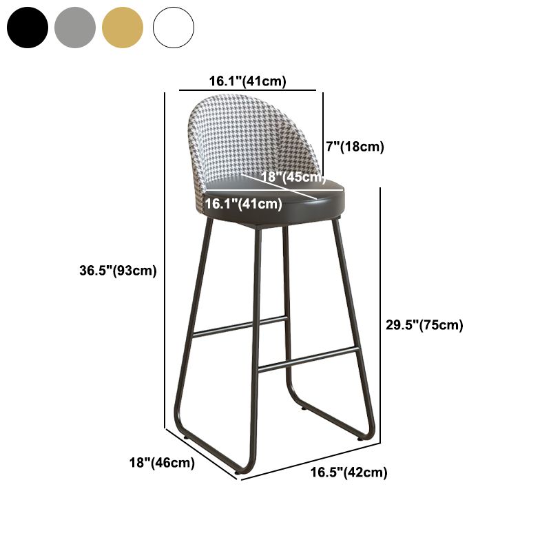 Leather Counter Stool Bucket Modern Footrest Counter & Bar Stool for Coffee Shop