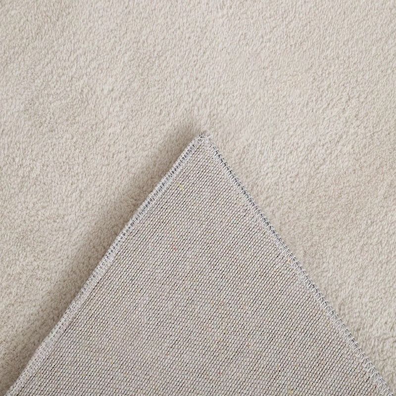 Beige Rug Polyester Area Carpet Anti-Slip Easy Care Rug for Living Room