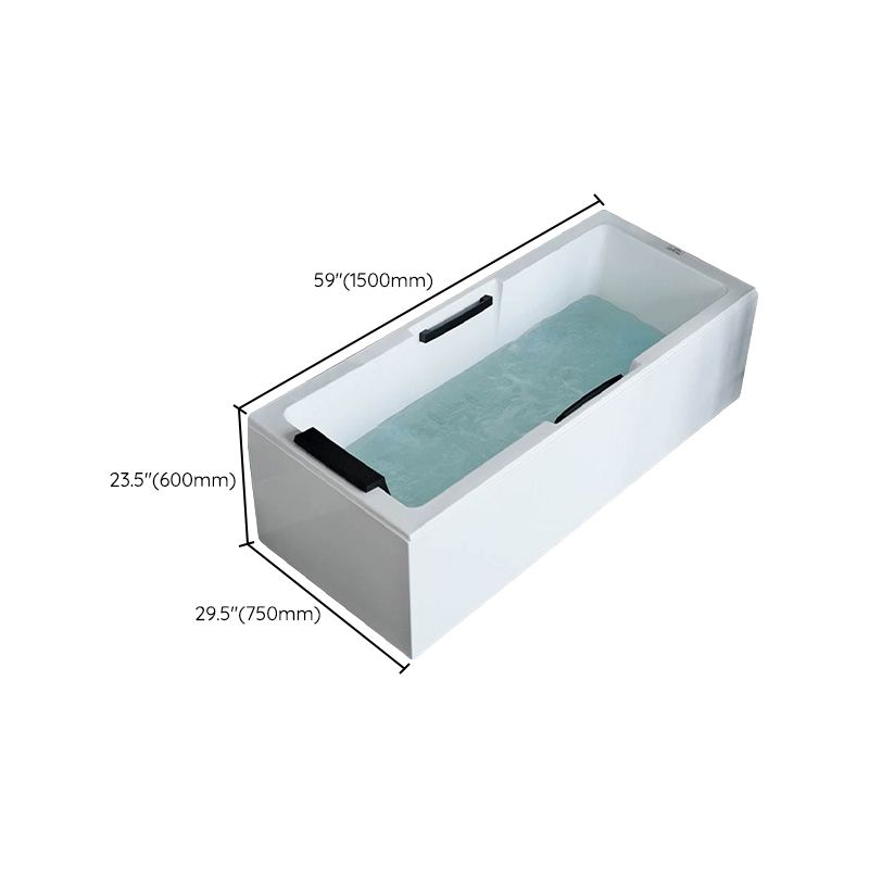 Freestanding Acrylic Bathtub Rectangular Modern Soaking Bath