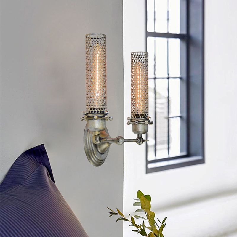 1/2 Lights Indoor Sconce Light Fixture Industrial Bronze Wall Lamp with Tube Metal Shade