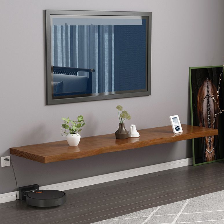 Contemporary Wood TV Media Stand Floating Brown TV Stand Console