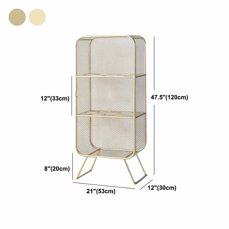Closed Back Bookcase Glam Style Bookshelf for Office Home and Study Room