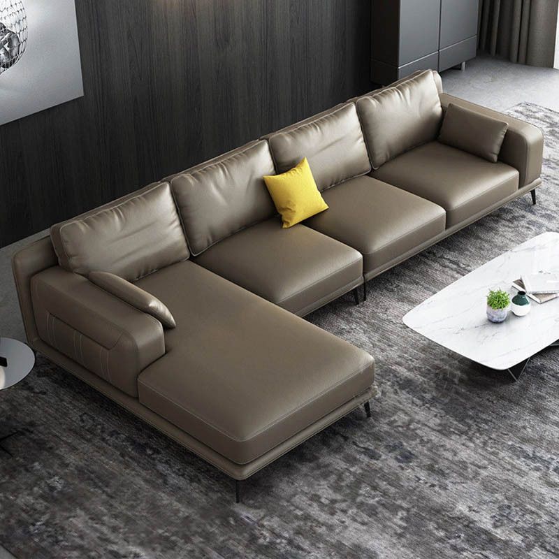 nordic Pillows Recessed Arm Living Room Seating Faux Leather Stationary