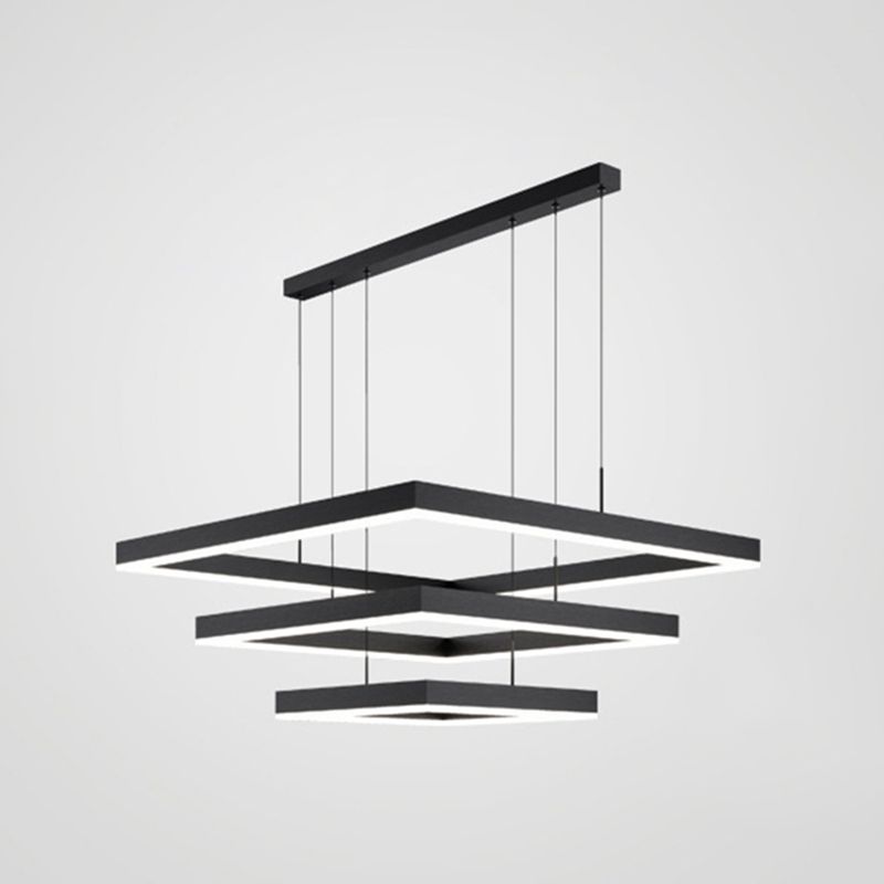 Simplicidad moderna colgando accesorio de luces de techo acrílico de lámpara de múltiples niveles de múltiples niveles para restaurante