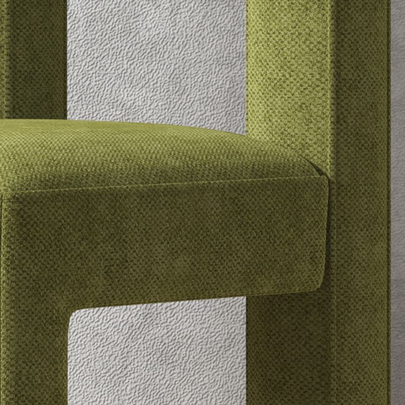 Silla lateral de comedor moderna, silla sin brazos con respaldo abierto de tela de lino con acabado mate