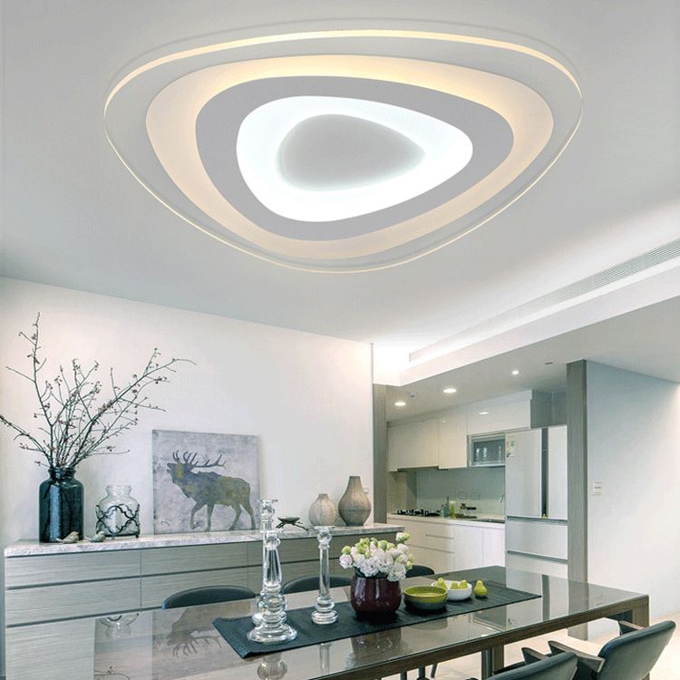 Geometrical Acrylic Led Flush Mount Ceiling Lamp Fixtures Modern Style 1-Light Flush Light
