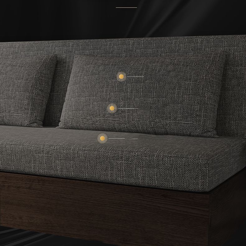 Modern Linen Seating Armless Convertible Sofa Bed with Storage
