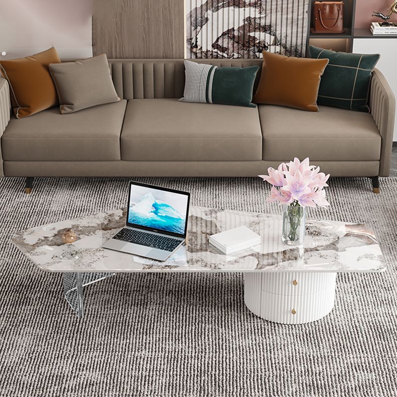 Modern Acrylic Legs Coffee Table Slate Coffee Table for Living Room