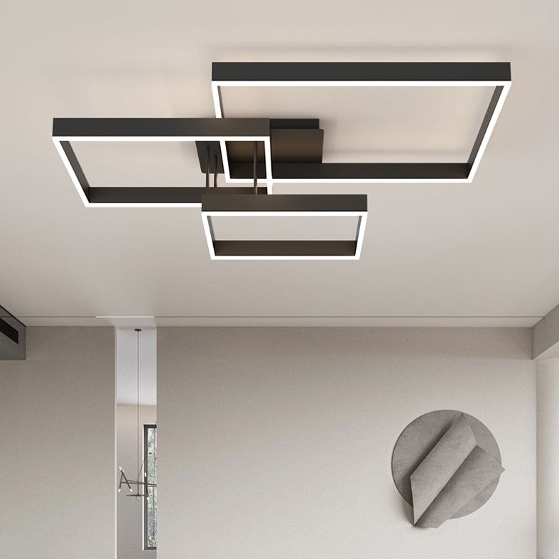 Luz empotrada LED moderna para sala de estar, luz acrílica geométrica de 3 luces montada en el techo