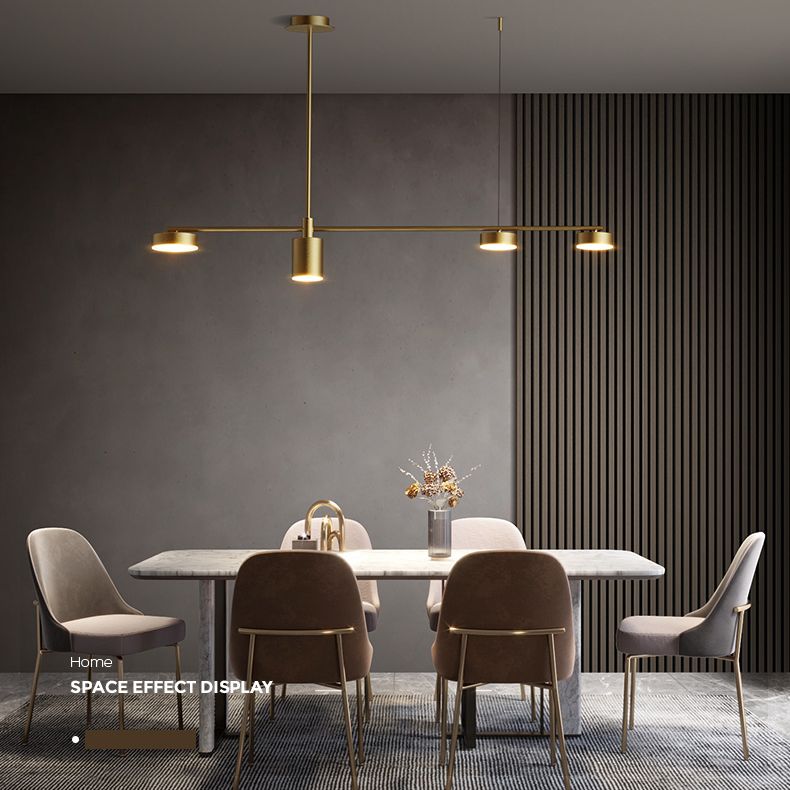 Drum Dinning Room Island Ceiling Light Metal LED Minimalist Island Pendant Light