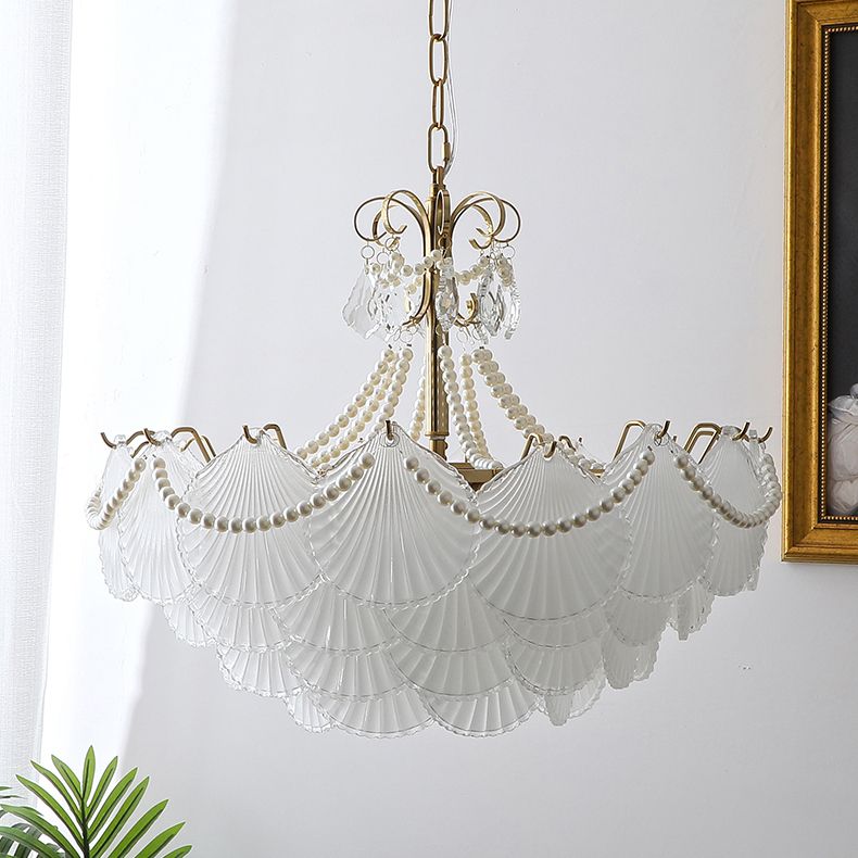 American Style Glass Chandelier Multi Light Hanging Light for Bedroom Dining Room