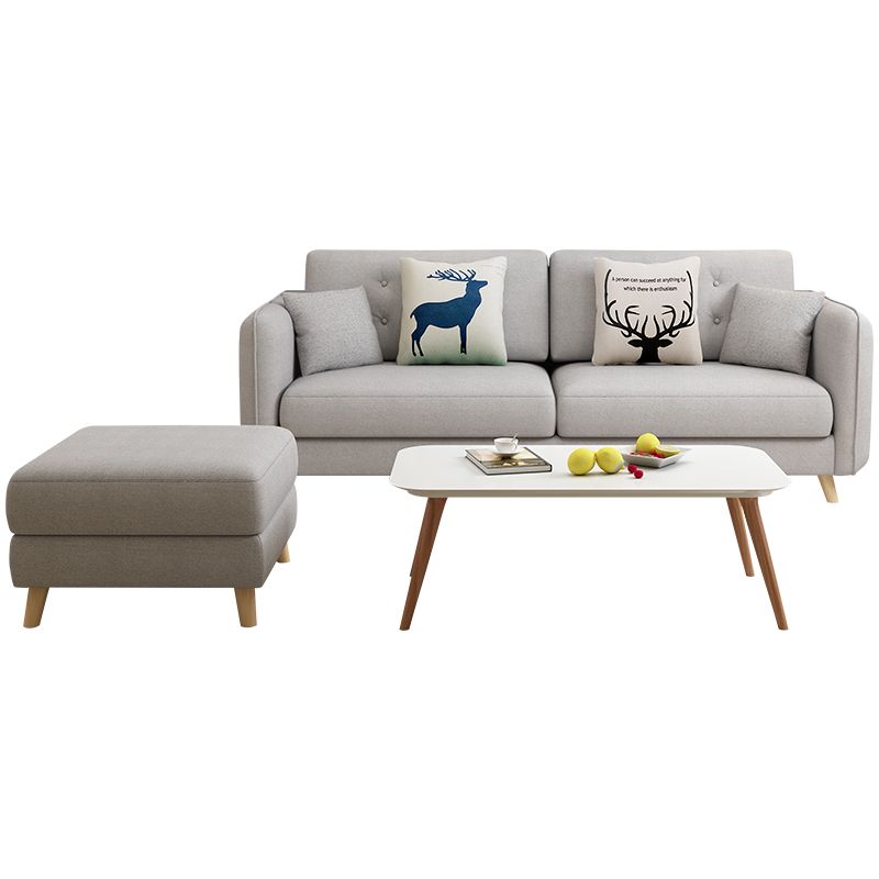 Tessuto grigio moderno/divano standard in pelle finta braccio quadrato di divano trapuntato