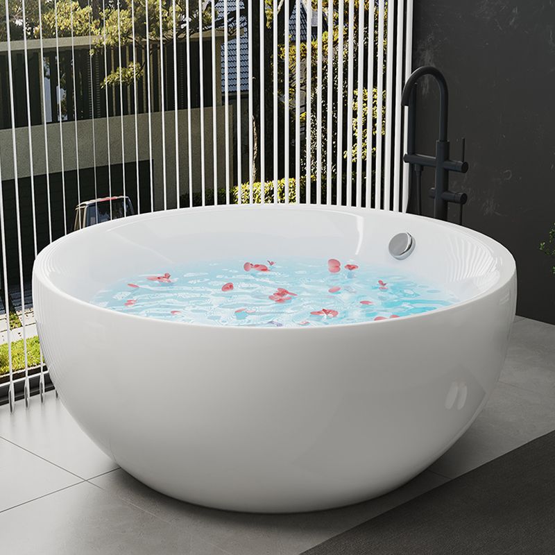 Antique Finish Round Soaking Bath Stand Alone Modern Bath Tub