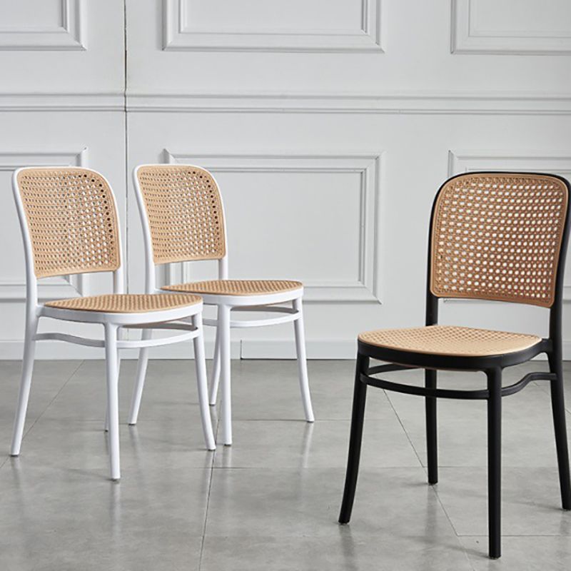 Contemporary Bar and Counter Stool Rattan Full Back Stool with 4 Legs