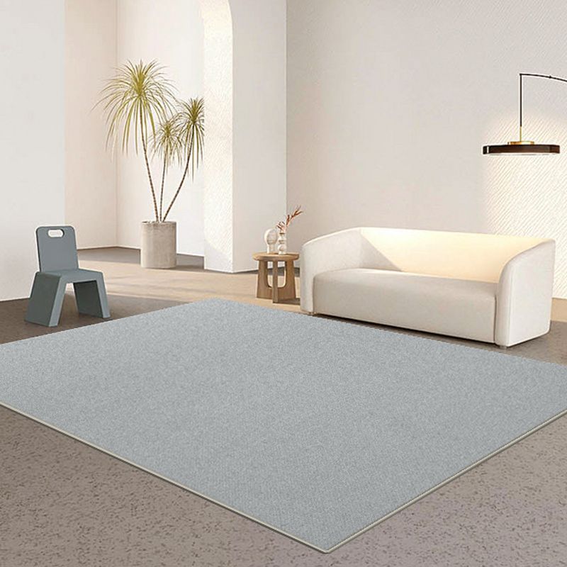 Modern Living Room Area Rug Solid Color Polyester Area Carpet Stain Resistant Rug