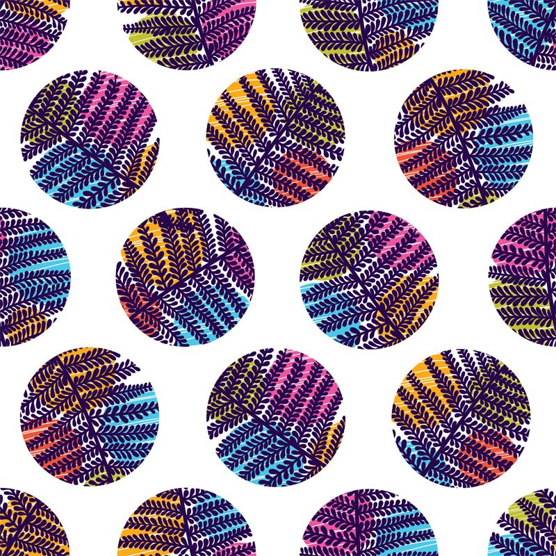 Contemporary Botanical Print Mural Decal Soft Color Dining Room Wall Covering, Custom