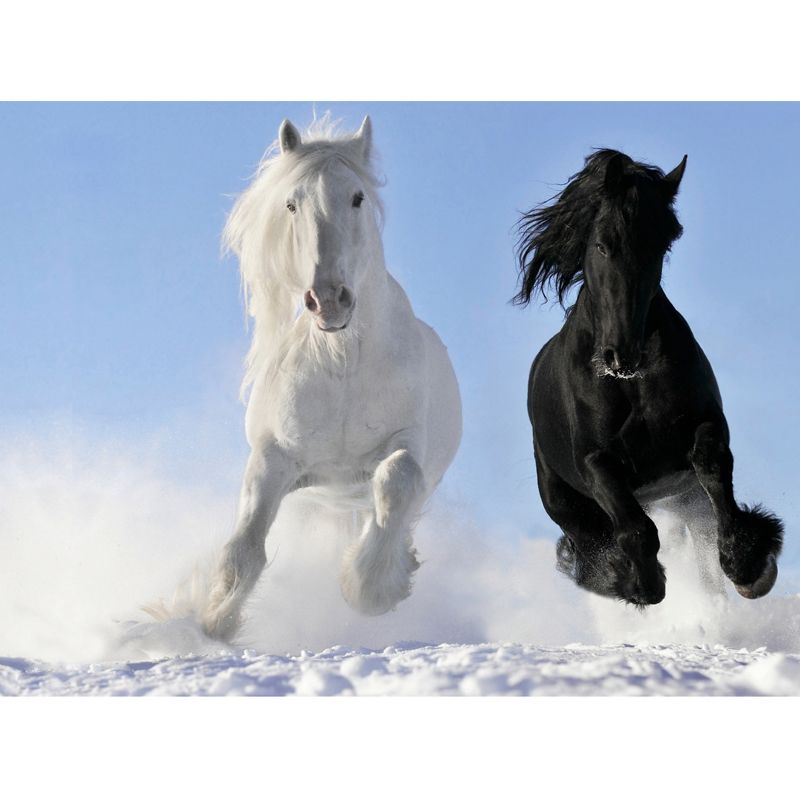 Horses Print Mural Decal Contemporary Non-Woven Texture Wall Art in Pastel Color