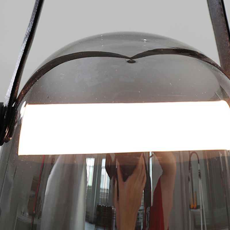 Forme de baril Éclairage suspendu en verre de style moderne 1 pendentif léger pour chambre à coucher
