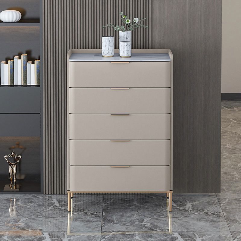 Contemporary 16"W Stone Chest Bedroom Storage Chest with Drawers