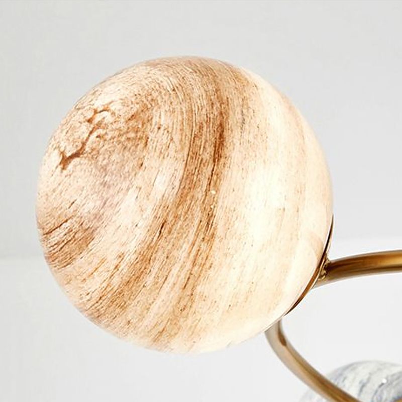 Lampada per pranzo pianeta lampada a sospensione in vetro multicolore a 6 bulb il lampadario postmoderno in oro