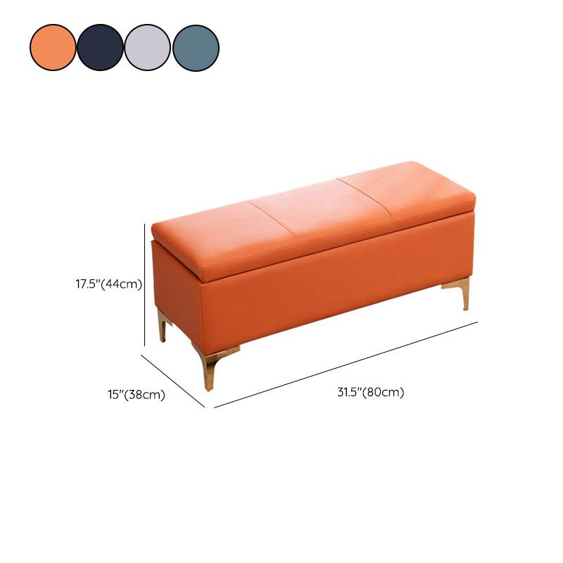 Glam Rectangle Storage Seating Bench Cushioned Backless Bedroom Bench