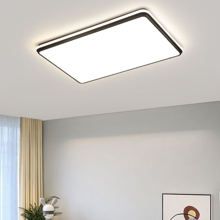 Minimalism Ceiling Light Fixture Black Flush Mount with Metal for Living Room
