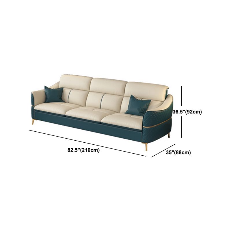 Glam Style Sofa Bed with Padded Leather and White Upholstery Sofa