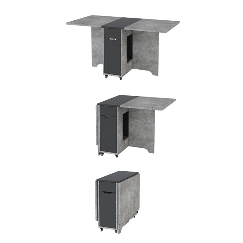 Mesa de madera artificial plegable Mesa rectangular moderna con almacenamiento (solo mesa)